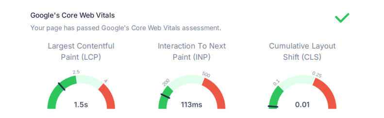 Core Web Vitals Check